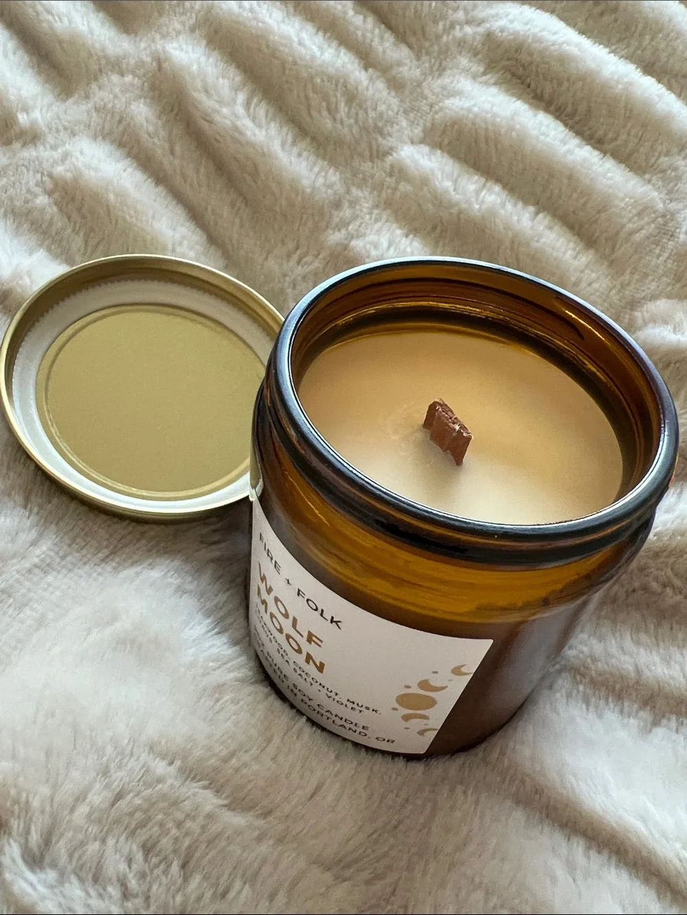 2 for $30 🕯️💛 Fire + Folk “Wolf Moon” Soy Candle • 9oz